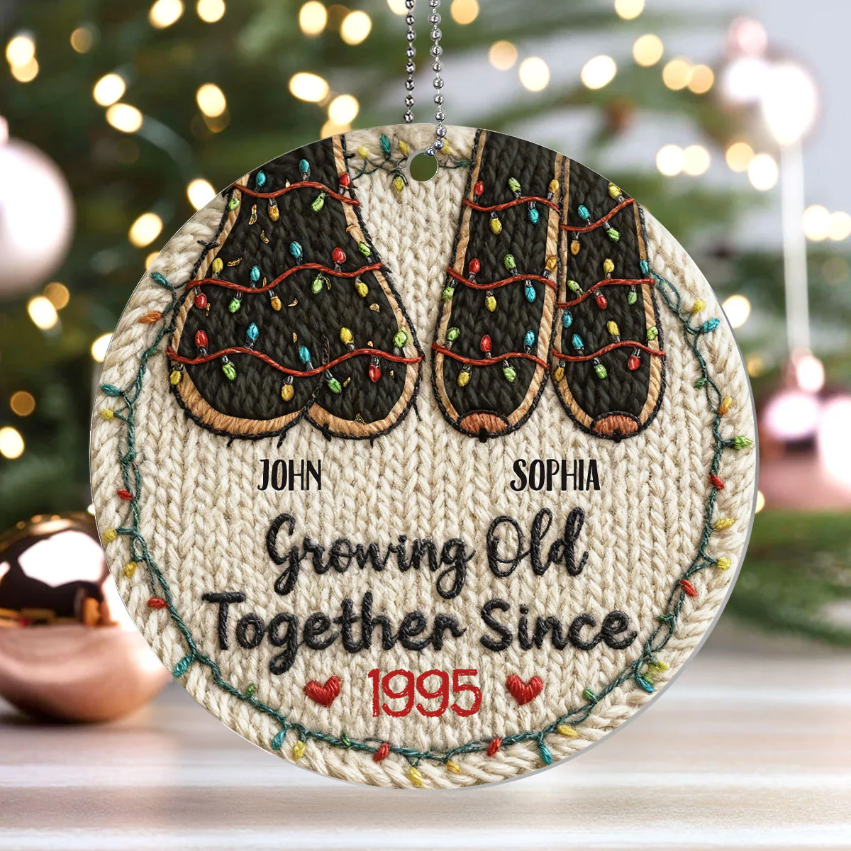Growing Old Together - Personalized 1-Layer Acrylic Ornament - Image 4