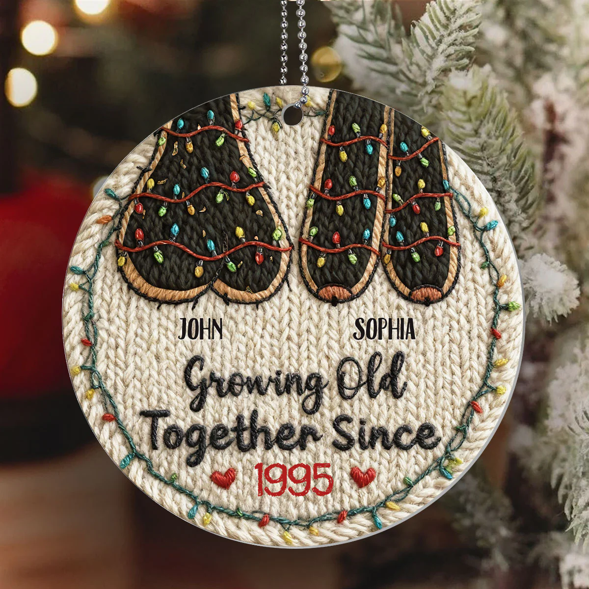 Growing Old Together - Personalized 1-Layer Acrylic Ornament - Image 6