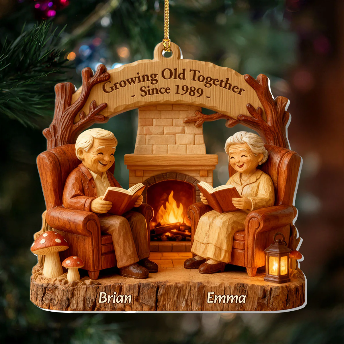 Growing Old Together - Personalized 1-Layer Acrylic Ornament - Image 2
