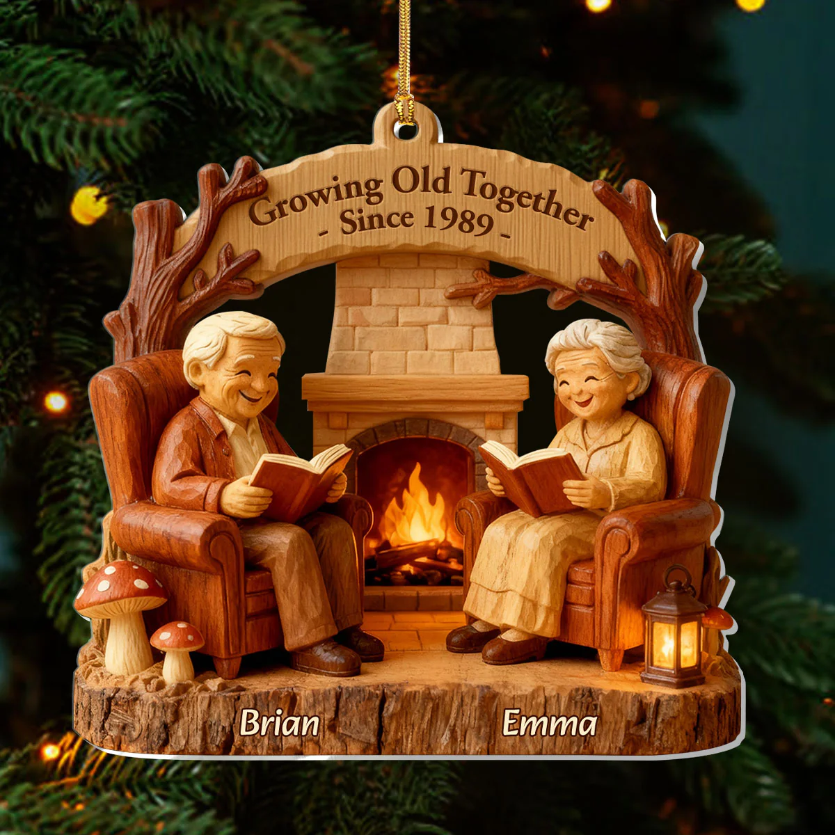 Growing Old Together - Personalized 1-Layer Acrylic Ornament - Image 3