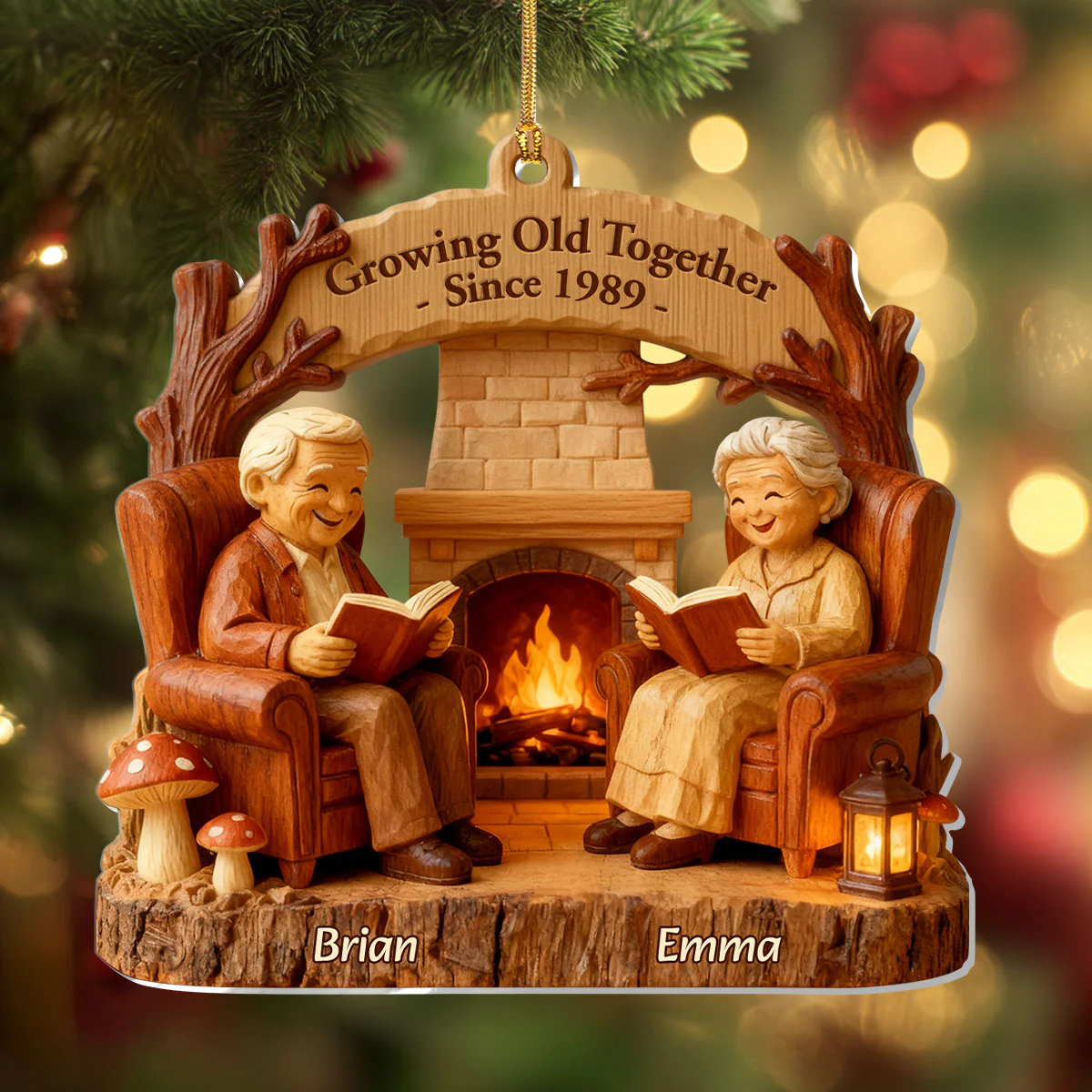 Growing Old Together - Personalized 1-Layer Acrylic Ornament - Image 4