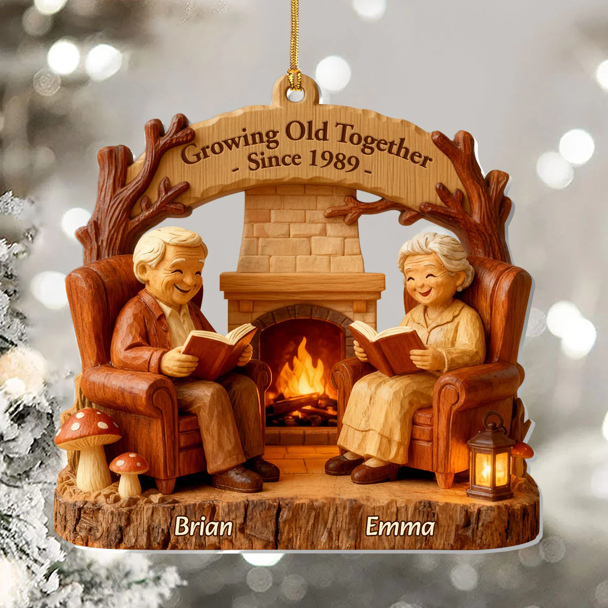 Growing Old Together - Personalized 1-Layer Acrylic Ornament - Image 5
