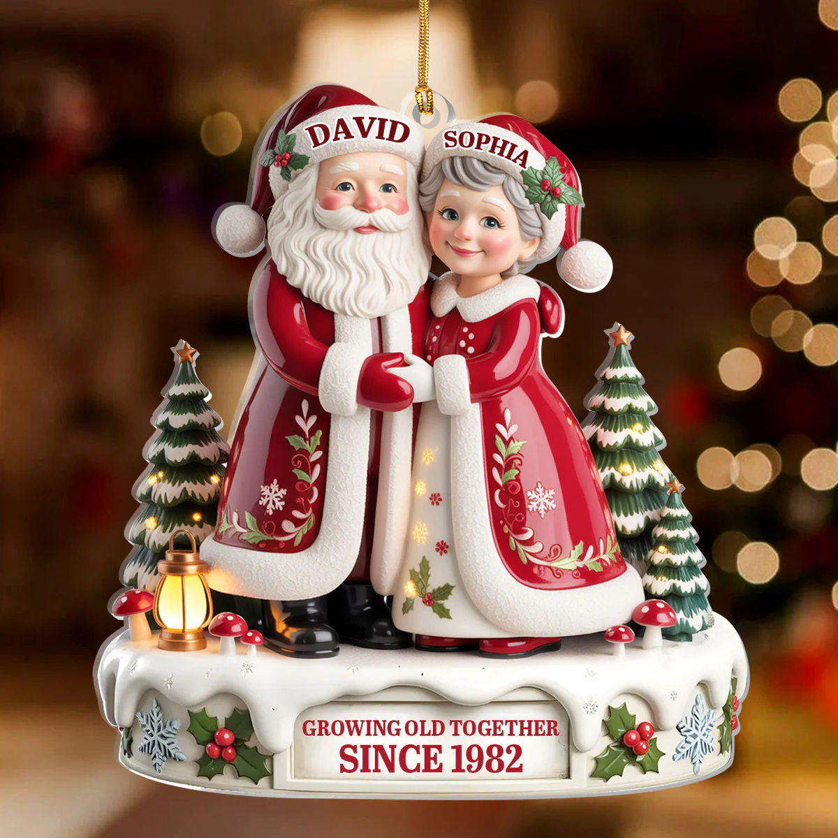 Growing Old Together - Personalized 1-Layer Acrylic Ornament - Image 2