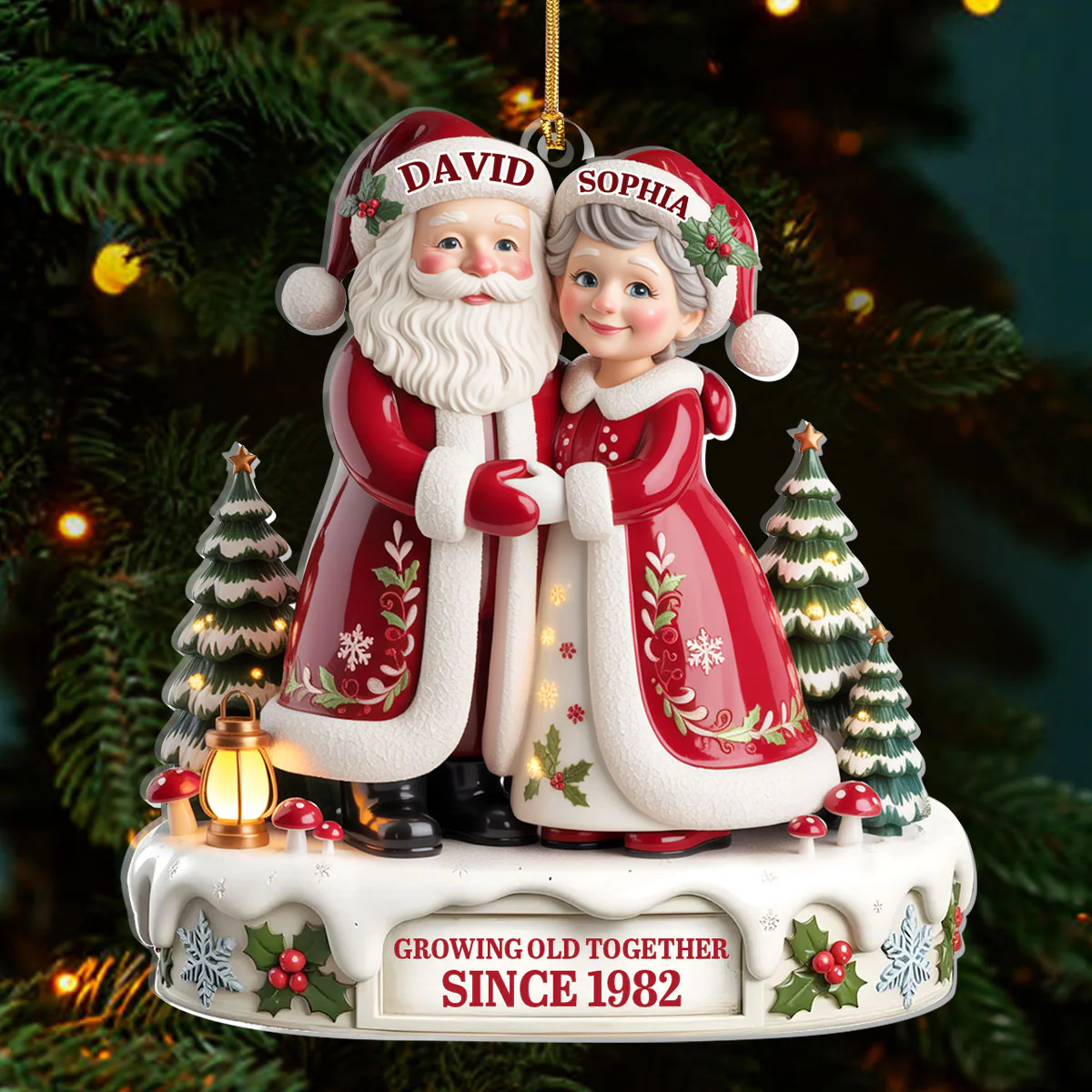 Growing Old Together - Personalized 1-Layer Acrylic Ornament - Image 3