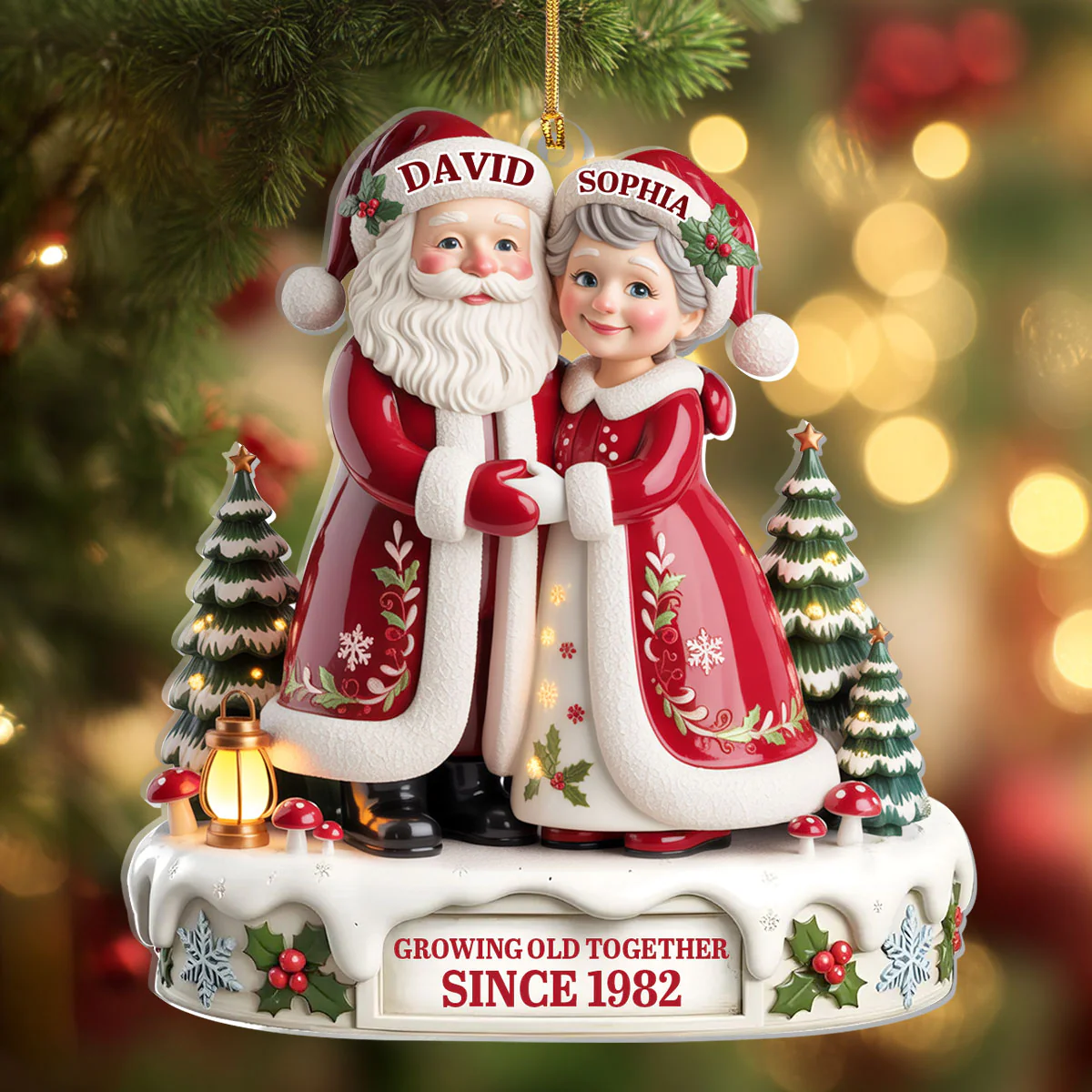 Growing Old Together - Personalized 1-Layer Acrylic Ornament - Image 4