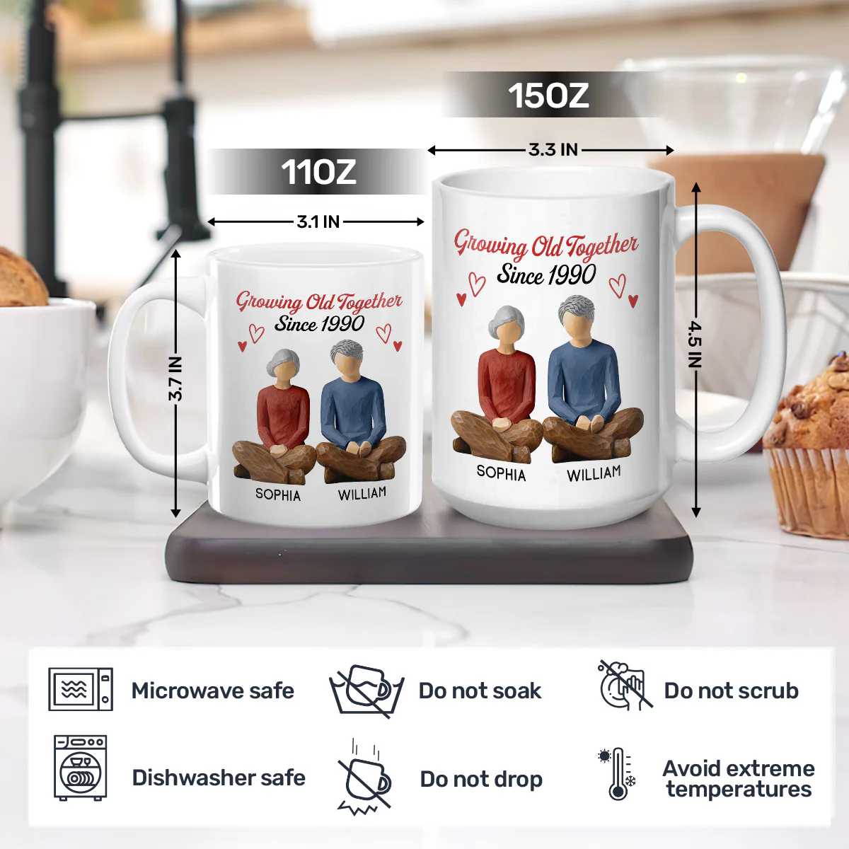 Growing Old Together - Personalized Ceramic Coffee Mug - Image 5