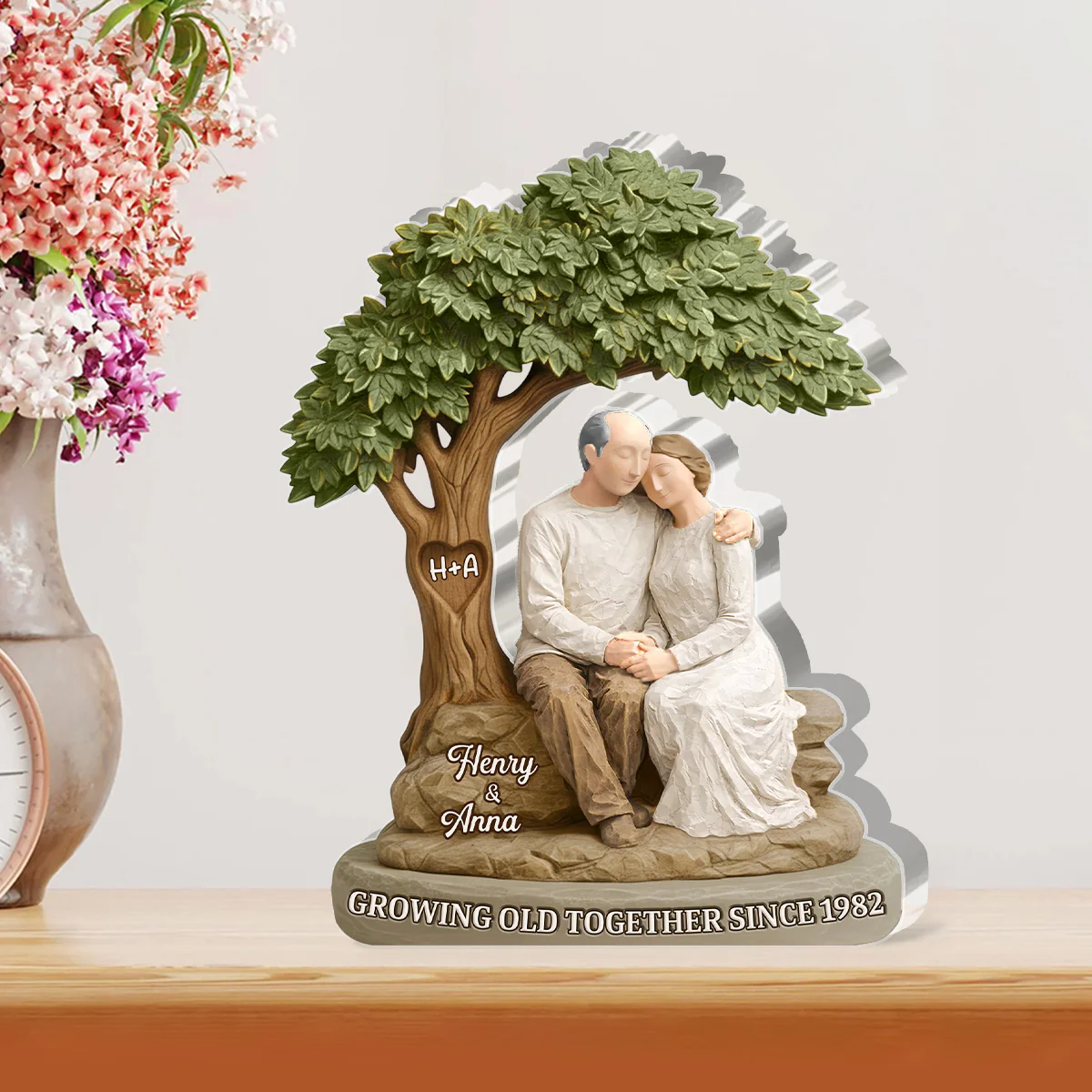 Growing Old Together - Personalized Custom Shaped Acrylic Plaque - Image 2