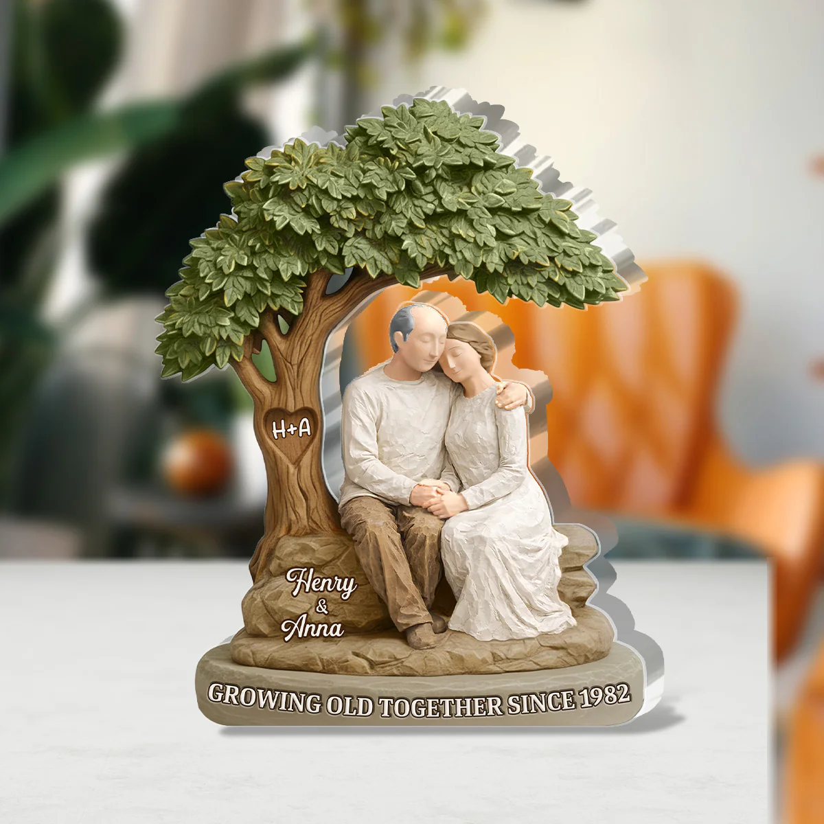 Growing Old Together - Personalized Custom Shaped Acrylic Plaque - Image 3