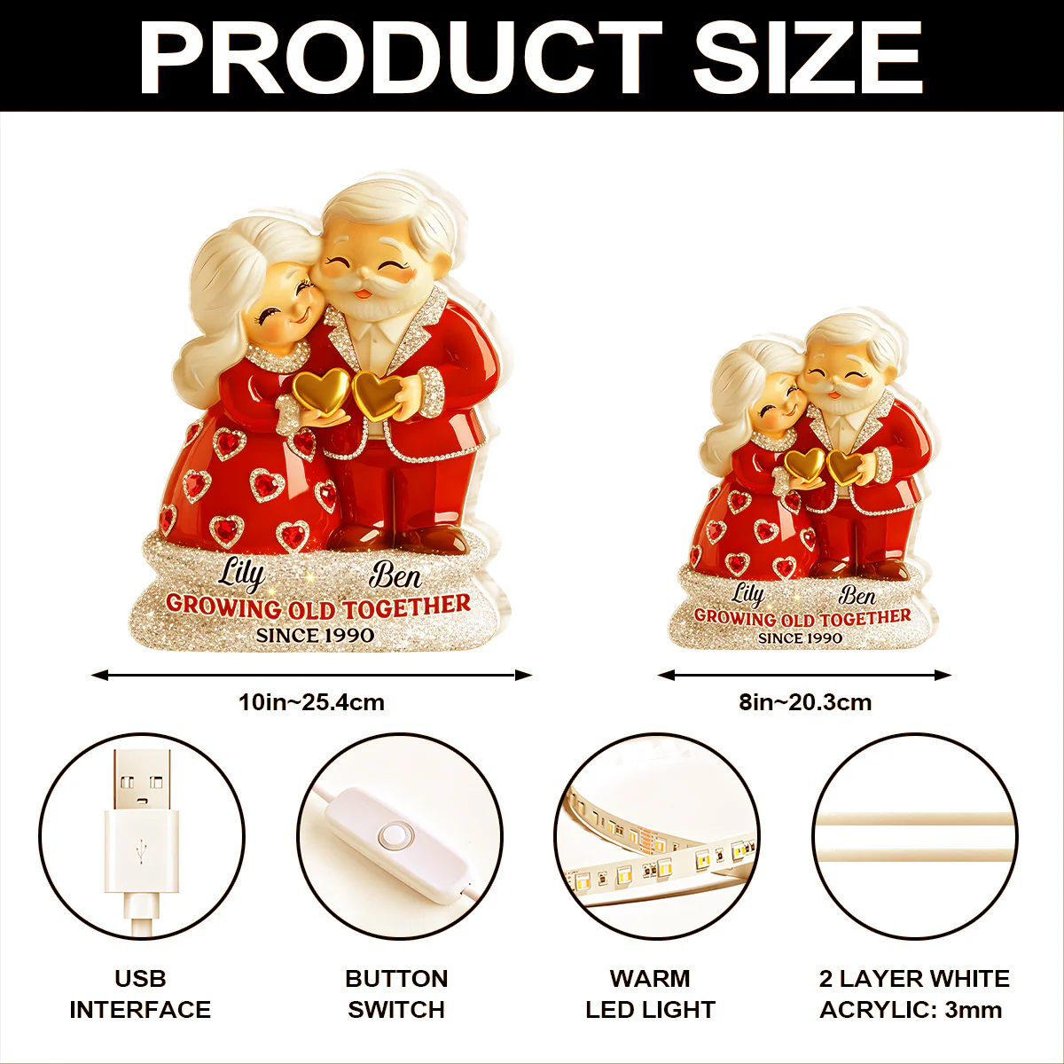 Growing Old Together - Personalized Light Box - Image 6