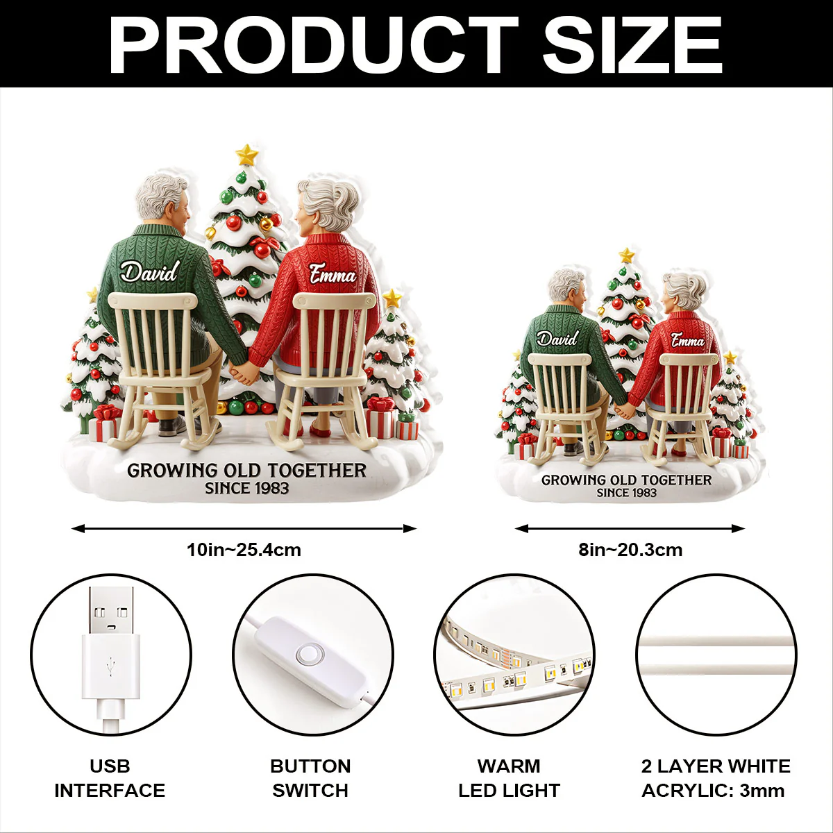 Growing Old Together - Personalized Light Box - Image 6