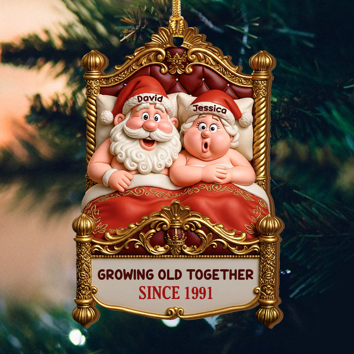 Growing Old Together - Personalized Wood Ornament Cutout & Print 1 Side - Image 4