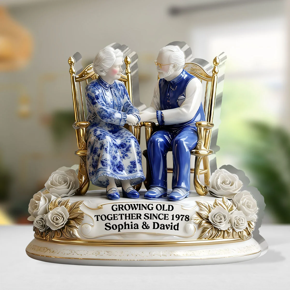 Growing Old Together Porcelain Effect - Personalized Custom Shaped Squared Acrylic Plaque - Image 4