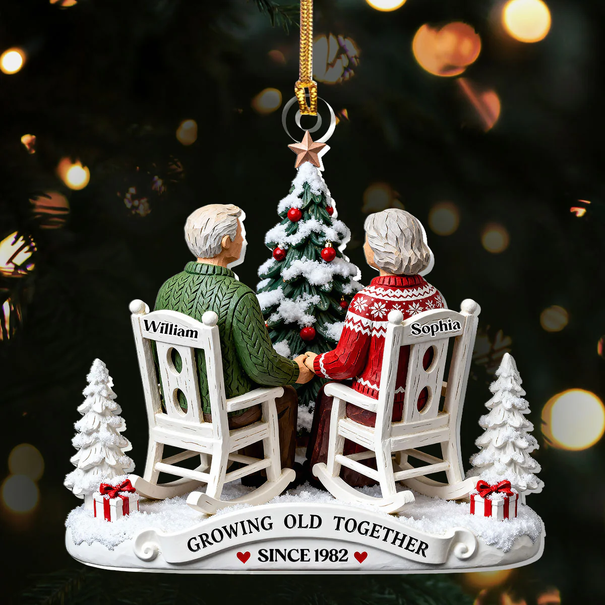 Growing Old Together Since - Personalized 1-Layer Acrylic Ornament