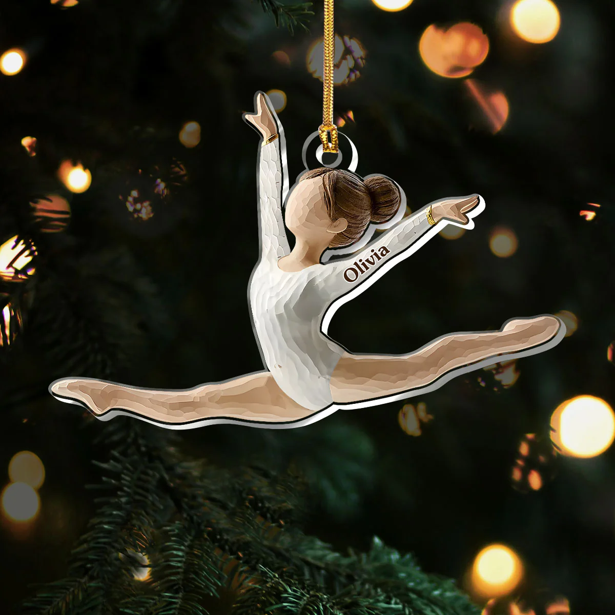 Gymnast Star  - Personalized 1-Layer Acrylic Ornament - Image 2