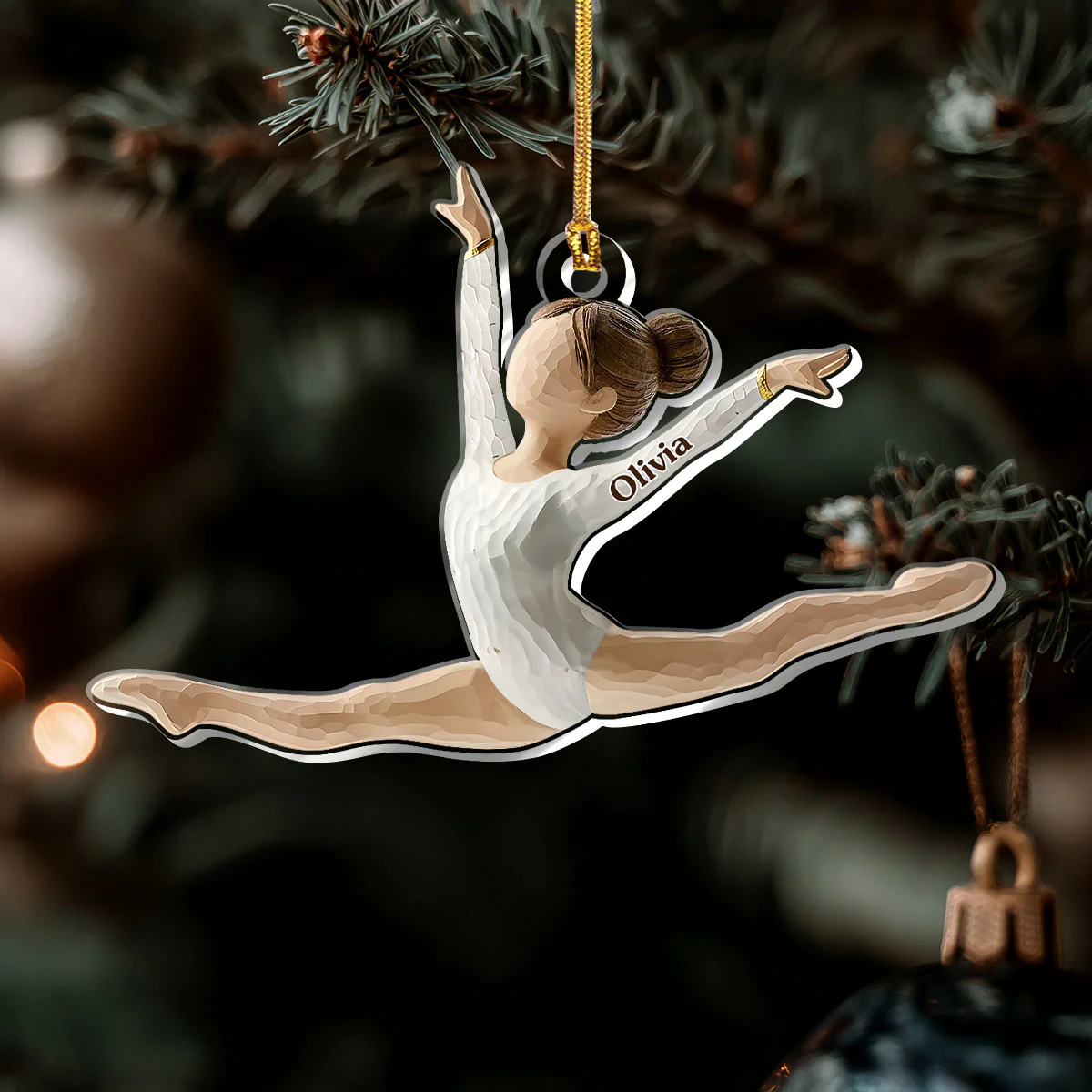 Gymnast Star  - Personalized 1-Layer Acrylic Ornament - Image 6