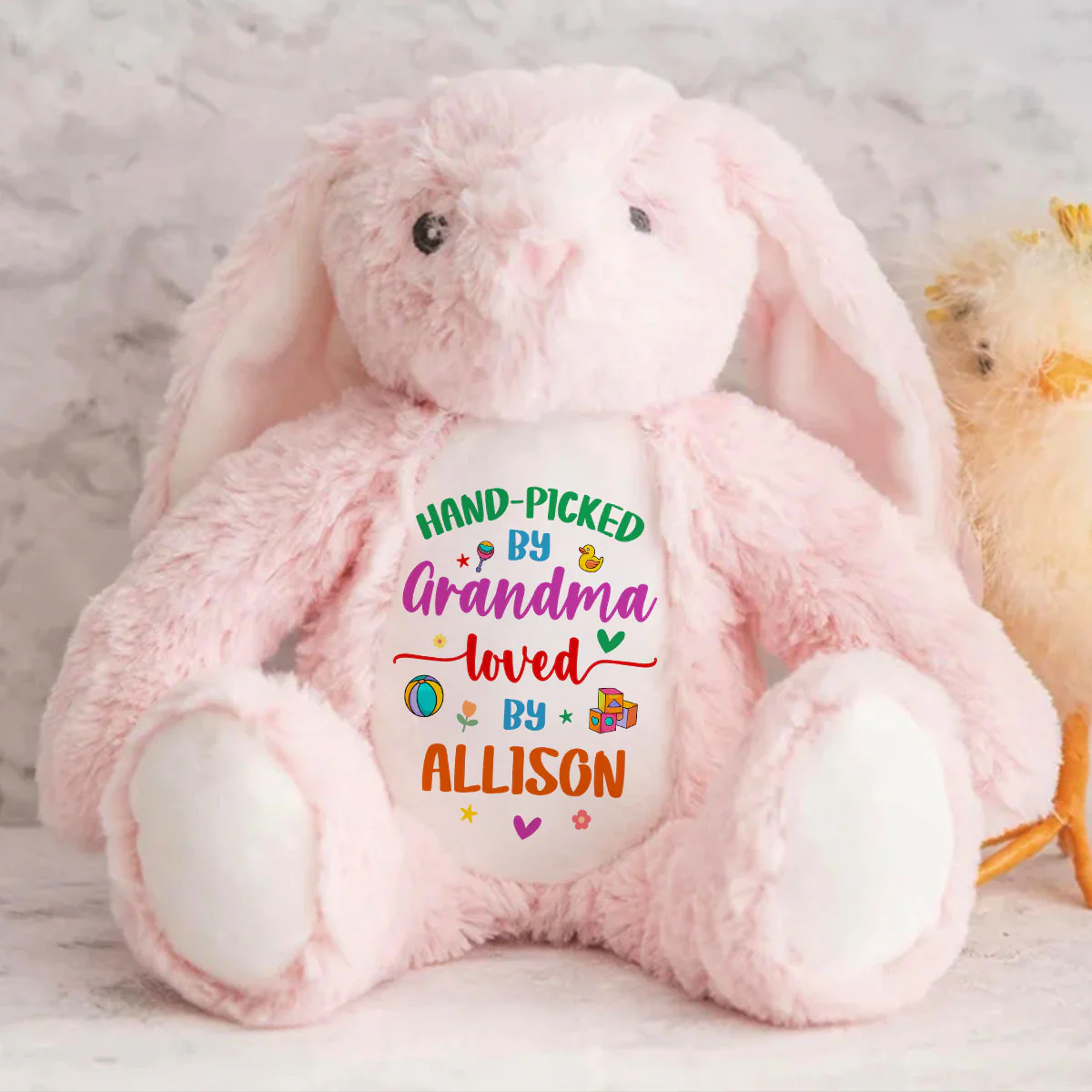 Hand-picked By Grandma For Kids - Personalized Stuffed Bunny - Image 6