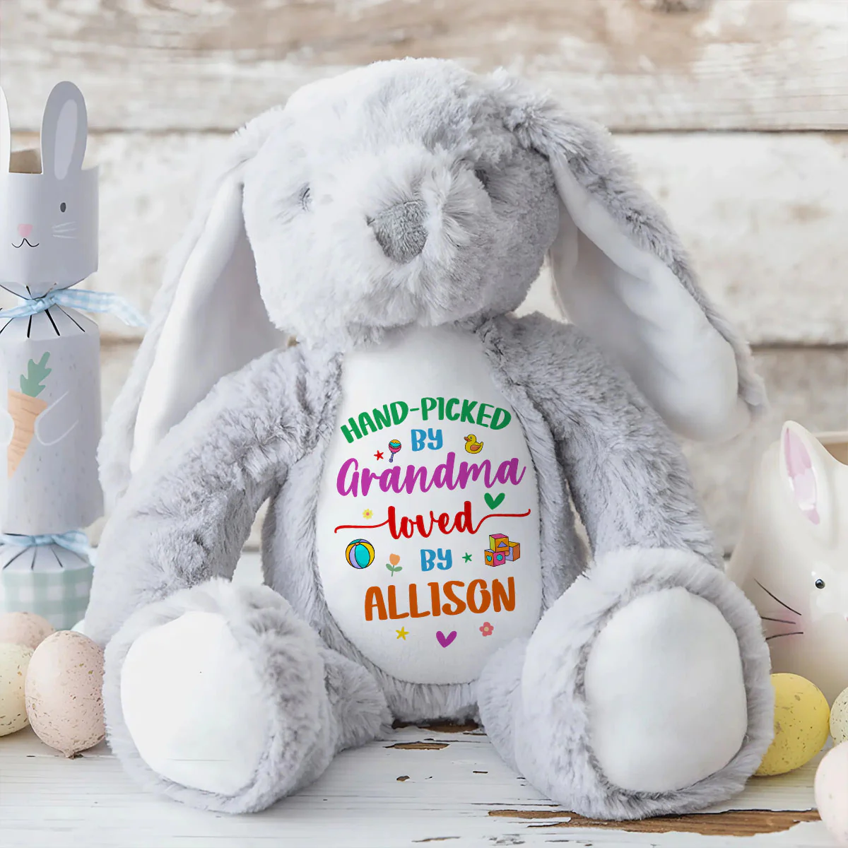 Hand-picked By Grandma For Kids - Personalized Stuffed Bunny - Image 7