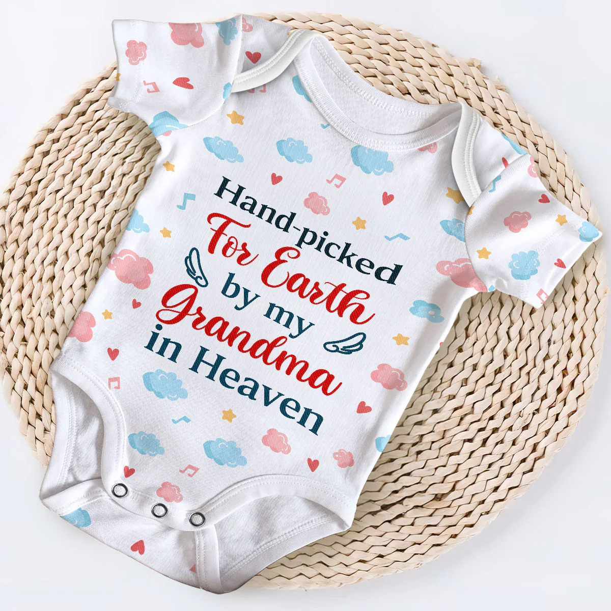 Hand-picked For Earth - Personalized All Over Print Onesie - Image 5