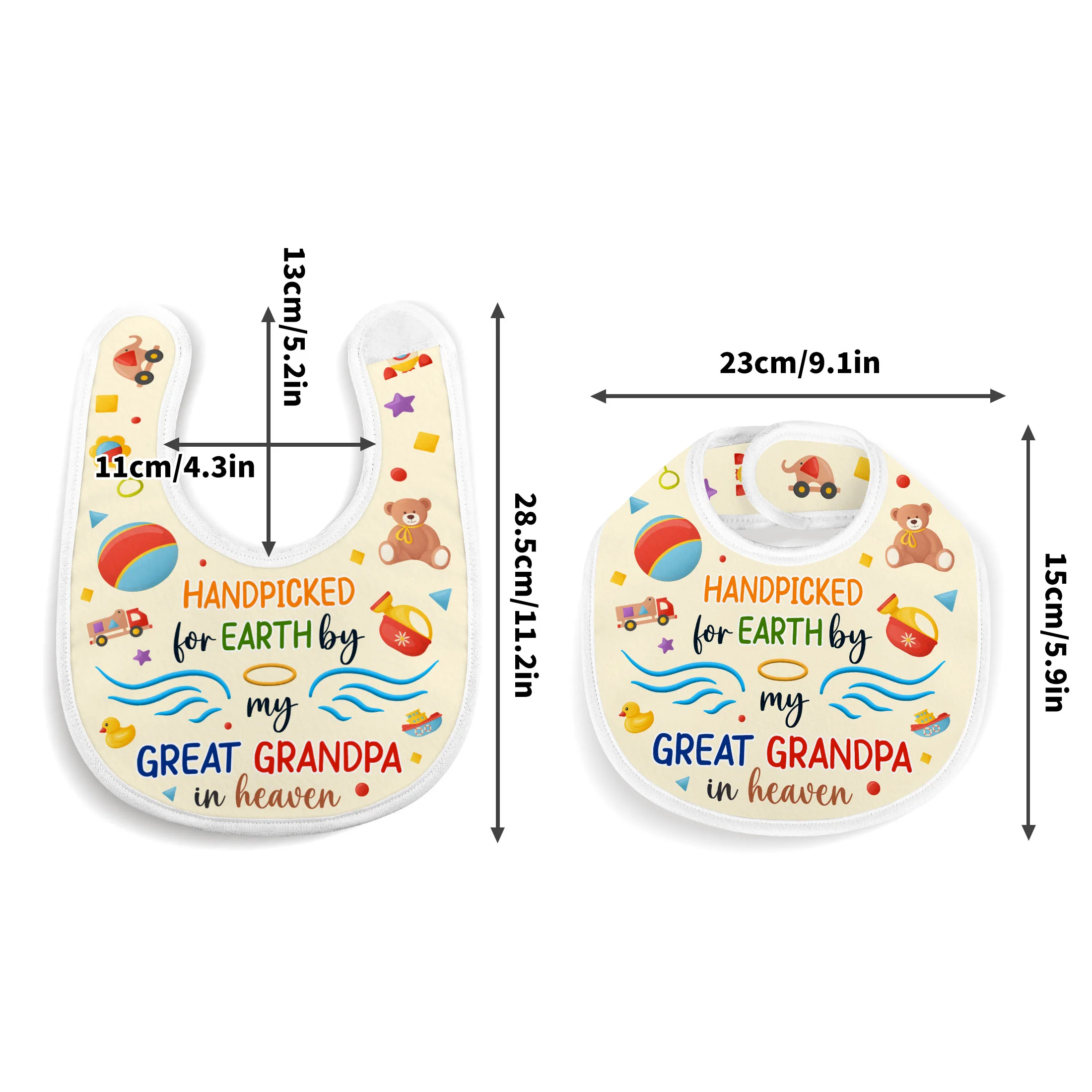 Handpicked For Earth By My Great Grandpa - Personalized Baby Bib - Image 4