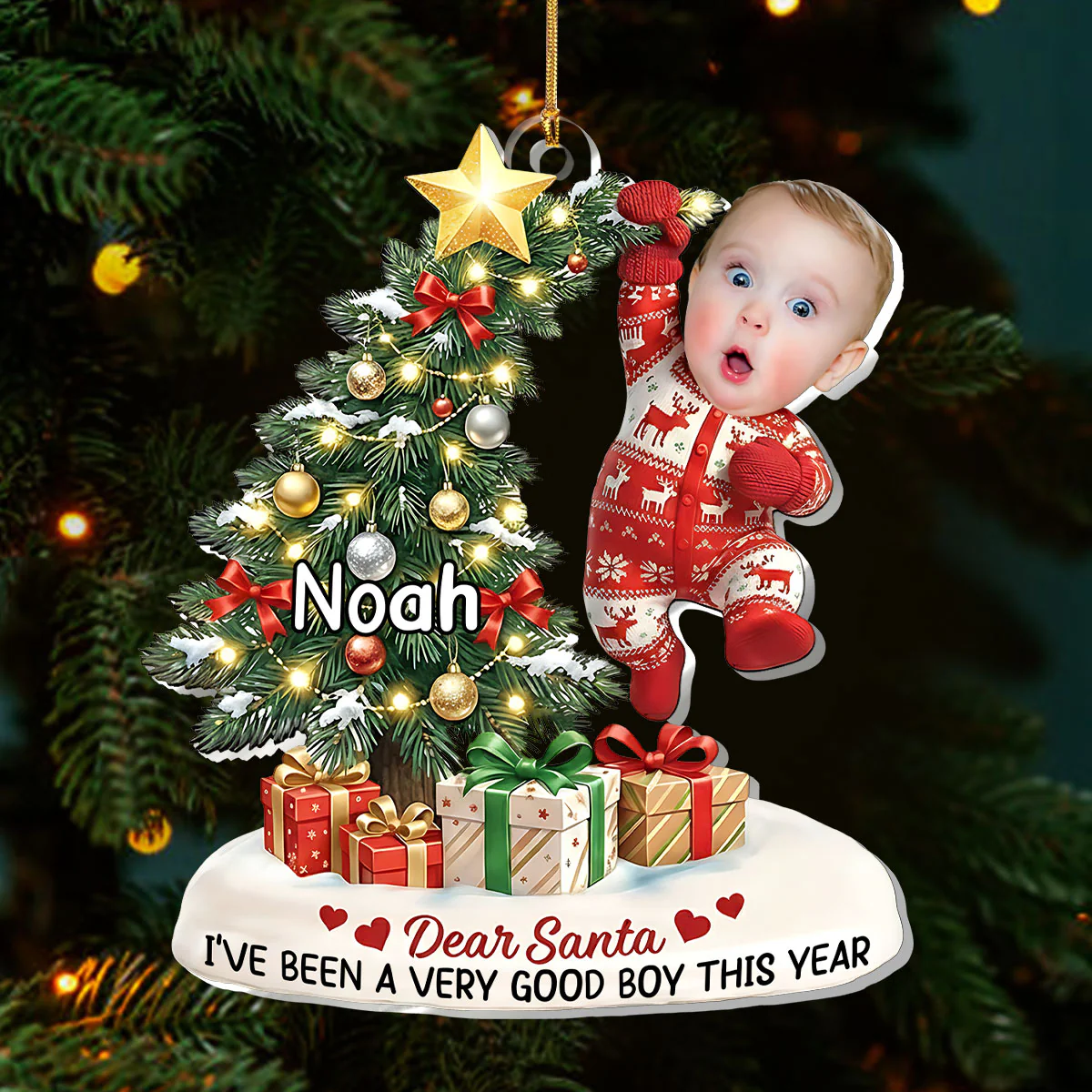 Hang In There - Personalized 1-Layer Acrylic Ornament