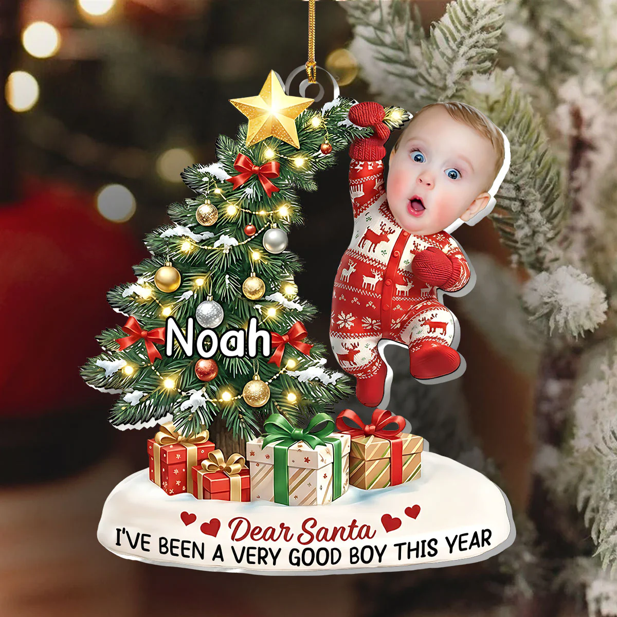 Hang In There - Personalized 1-Layer Acrylic Ornament - Image 6