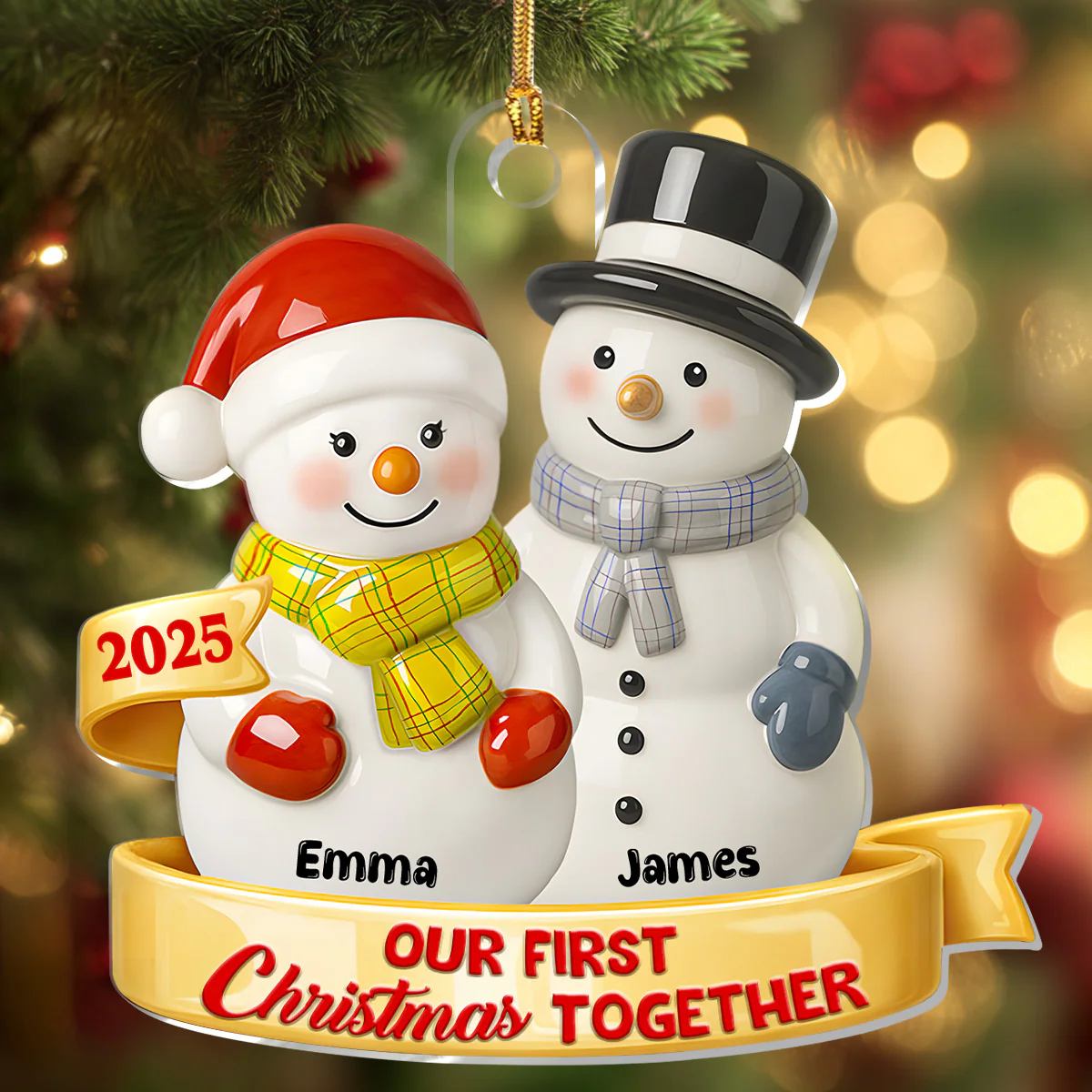 Happily Ever After - Personalized 1-Layer Acrylic Ornament - Image 3