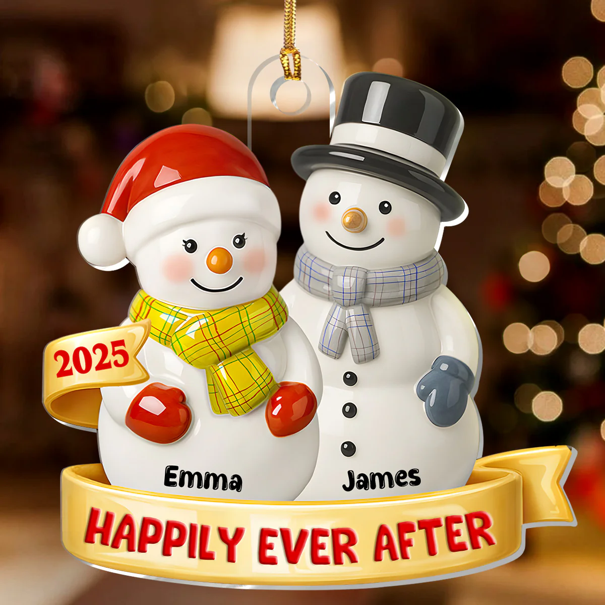 Happily Ever After - Personalized 1-Layer Acrylic Ornament - Image 4