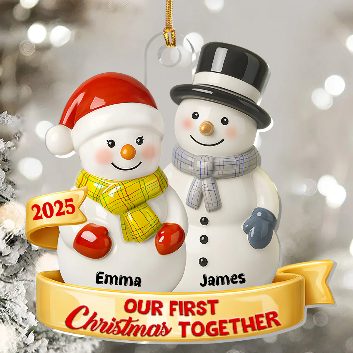Happily Ever After - Personalized 1-Layer Acrylic Ornament - Image 5