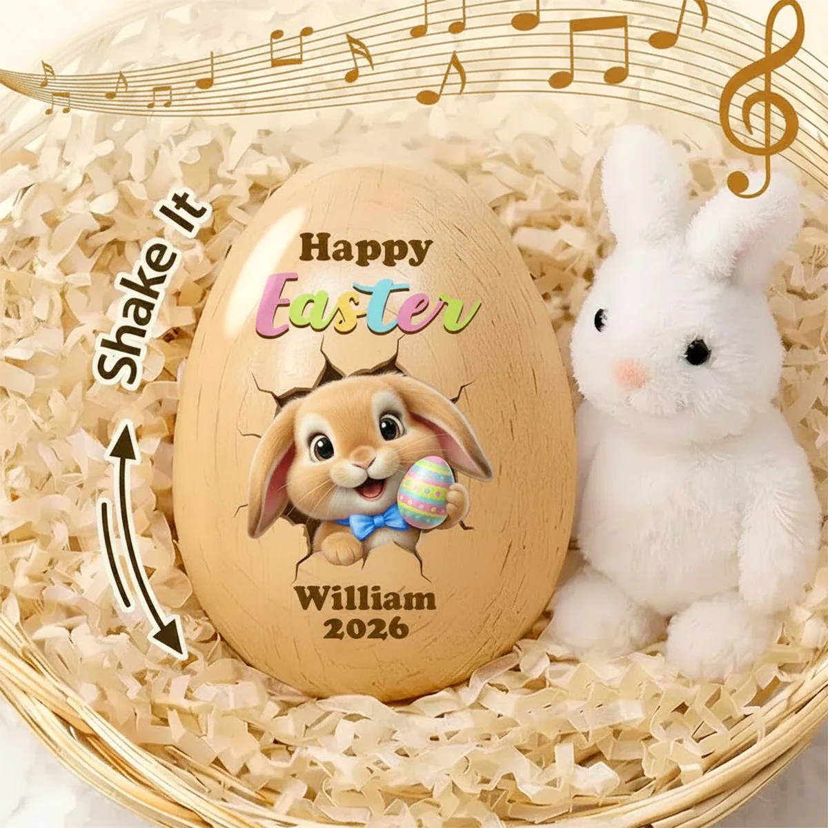 Happy 1st Easter - Personalized Musical Easter Egg Shaker