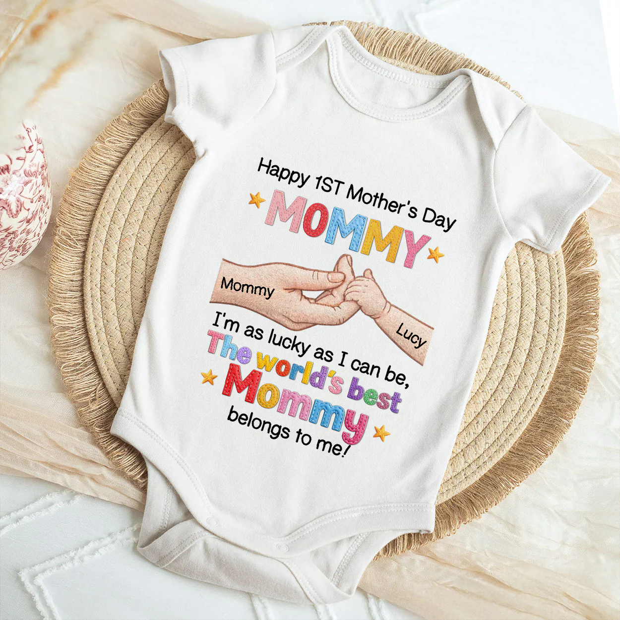 Happy 1st Mother’s Day - Personalized Baby Onesie - Image 4