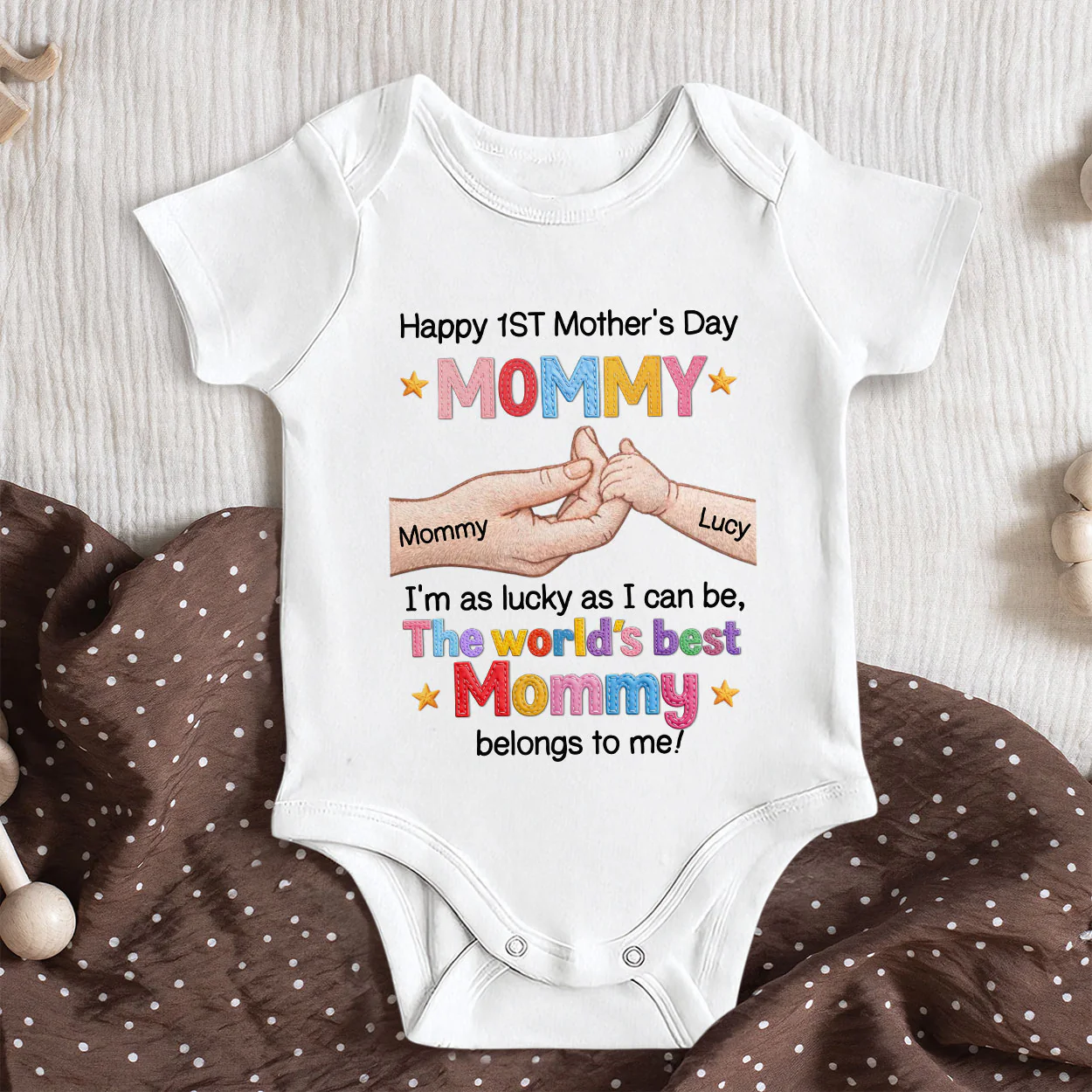 Happy 1st Mother’s Day - Personalized Baby Onesie - Image 5