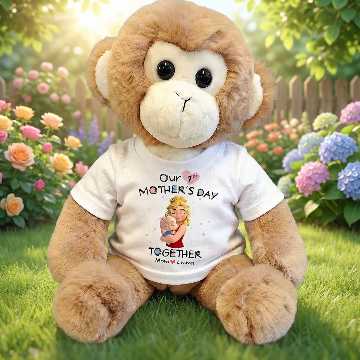 Happy 1st Mother's Day - Personalized Stuffed Monkey - Image 5