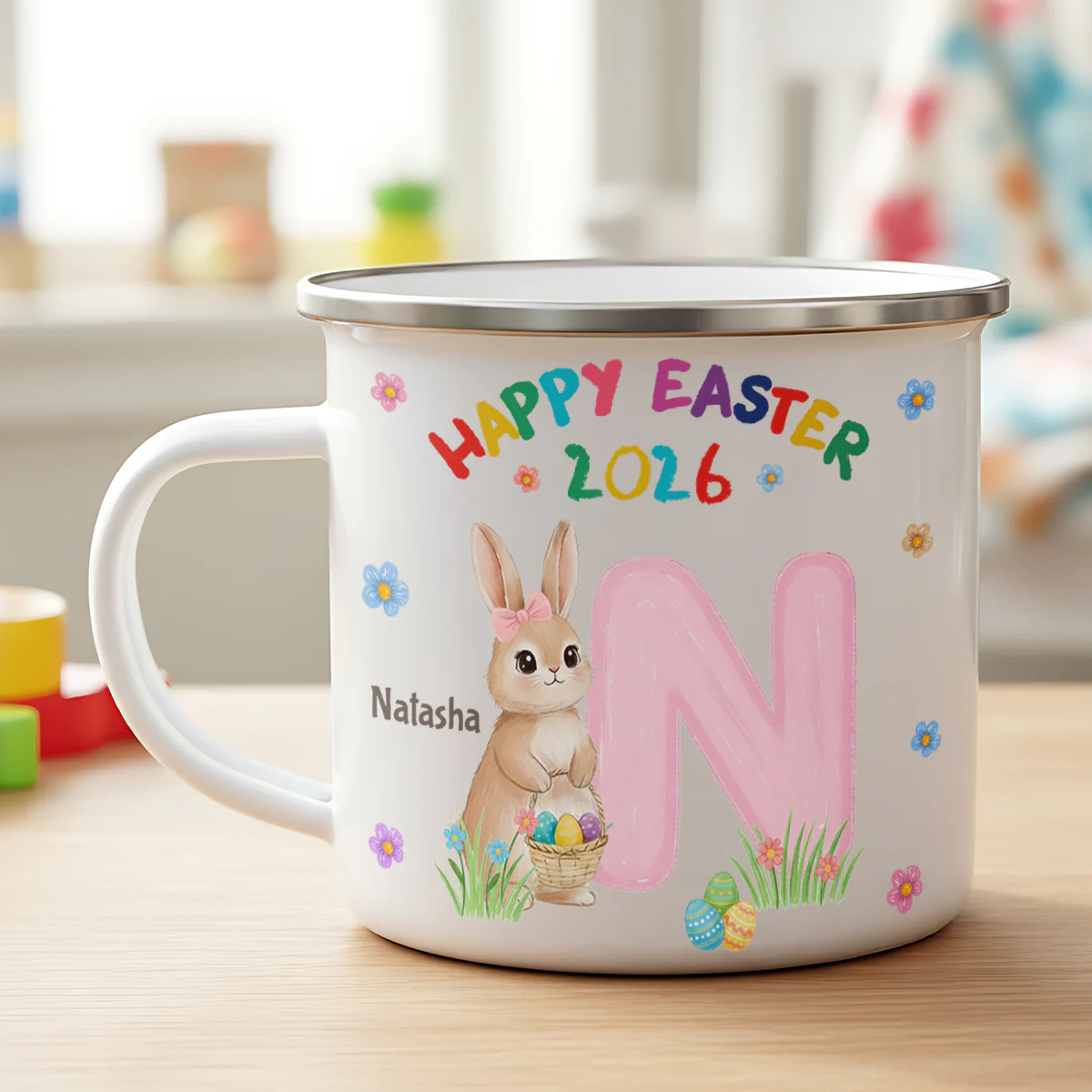 Happy Easter 2026 - Personalized Enamel Mug