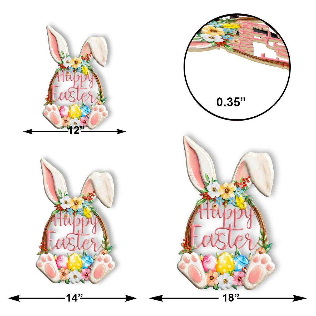 Happy Easter Bunny -  Wooden Door Sign - Image 6