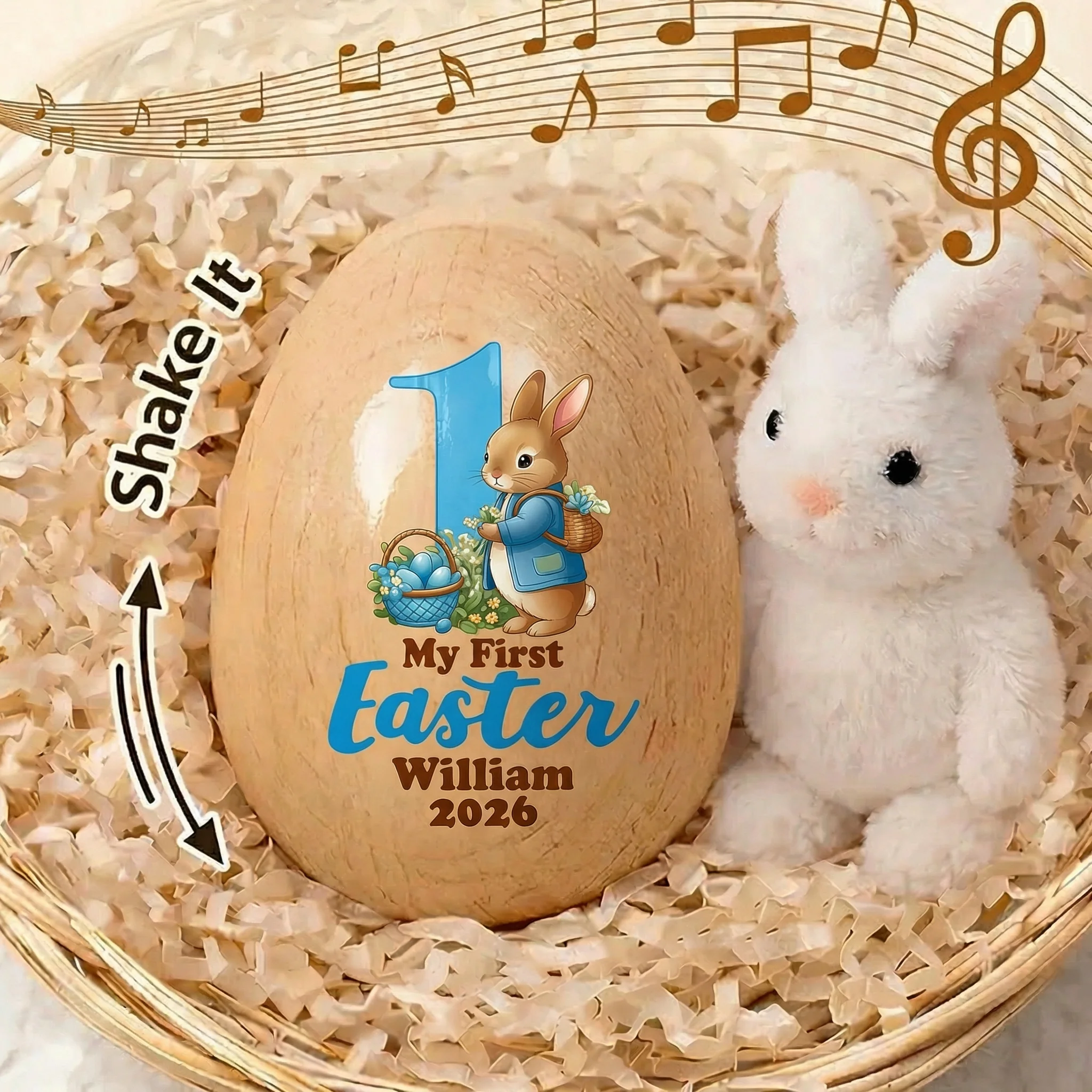 Happy Easter - Personalized Musical Easter Egg Shaker