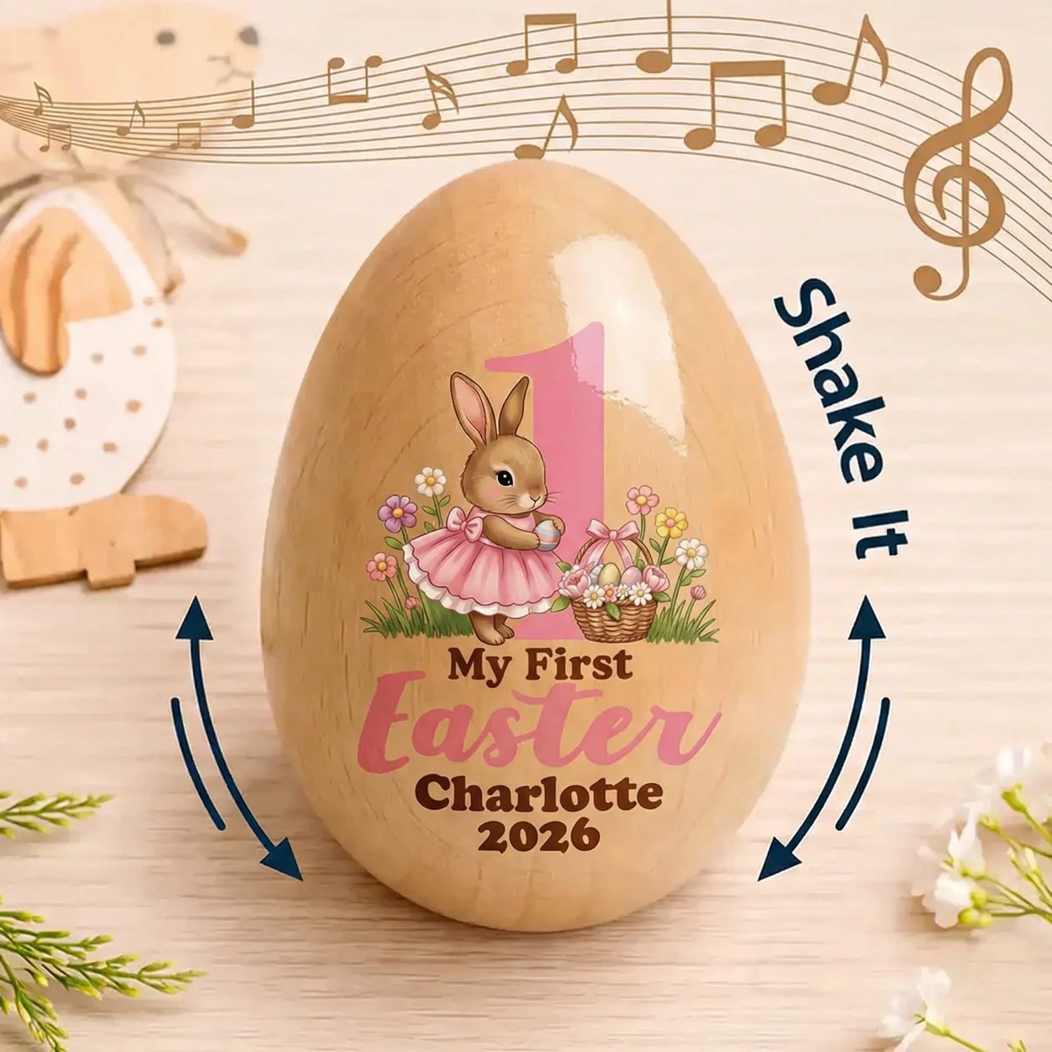 Happy Easter - Personalized Musical Easter Egg Shaker - Image 2