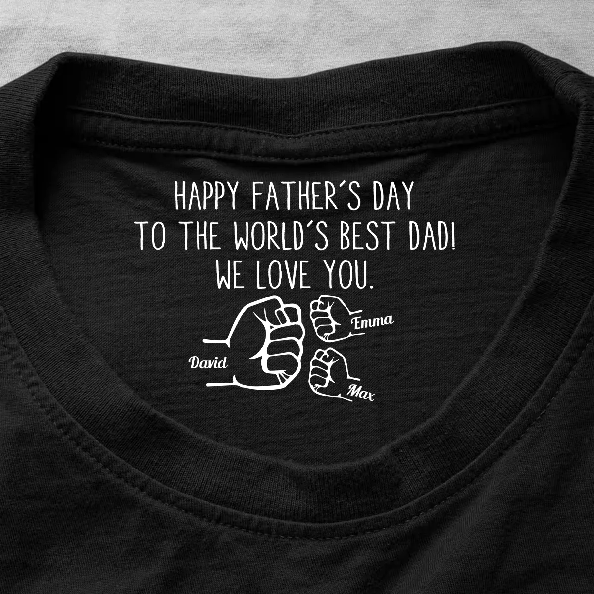 Happy Father's Day To The World's Best Dad - Personalized Shirt With Design Inner Neck