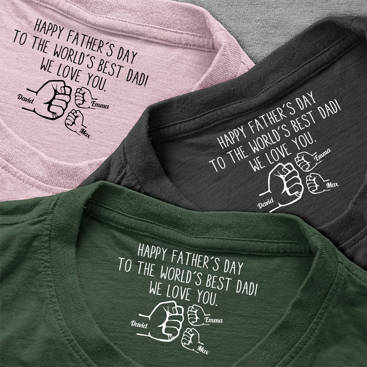 Happy Father's Day To The World's Best Dad - Personalized Shirt With Design Inner Neck - Image 2