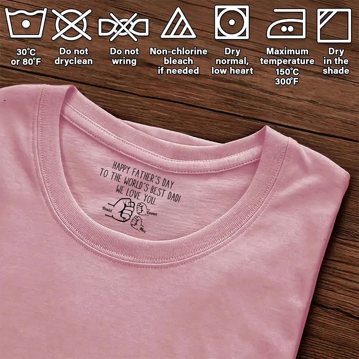 Happy Father's Day To The World's Best Dad - Personalized Shirt With Design Inner Neck - Image 6