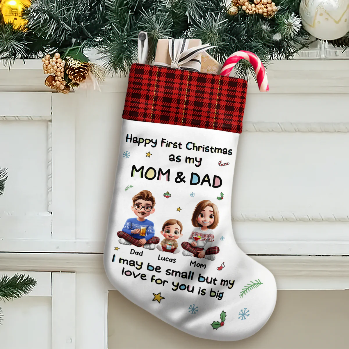 Happy First Christmas - Personalized Christmas Stocking - Image 2