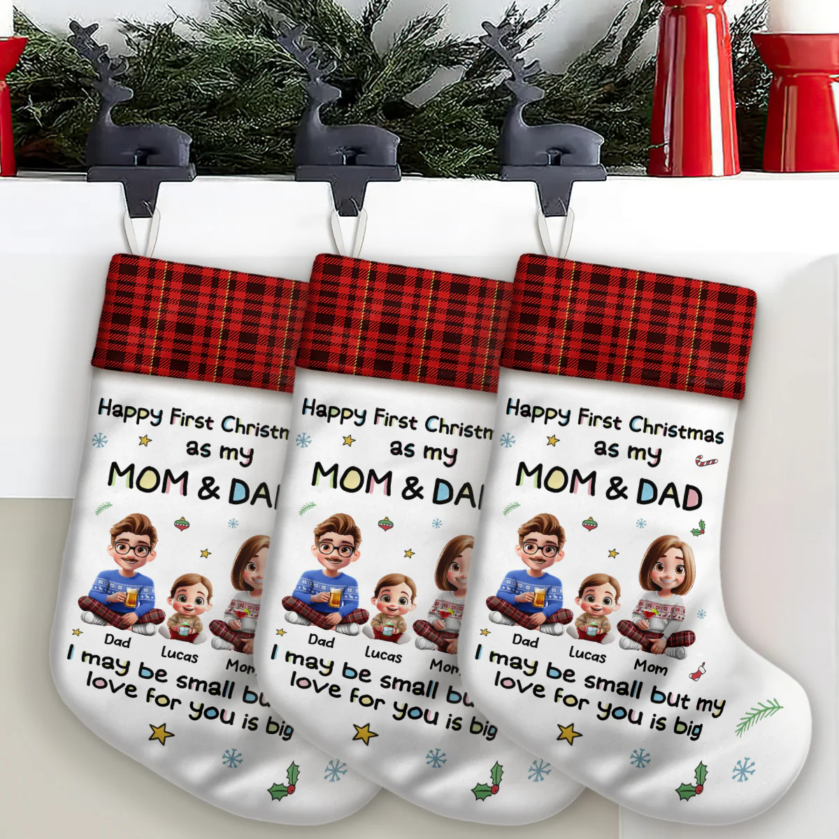 Happy First Christmas - Personalized Christmas Stocking - Image 4