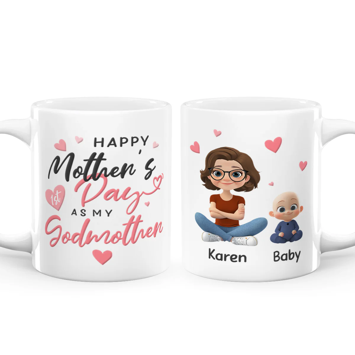 Happy First Mother's Day As My Godmother - Personalized Ceramic Coffee Mug