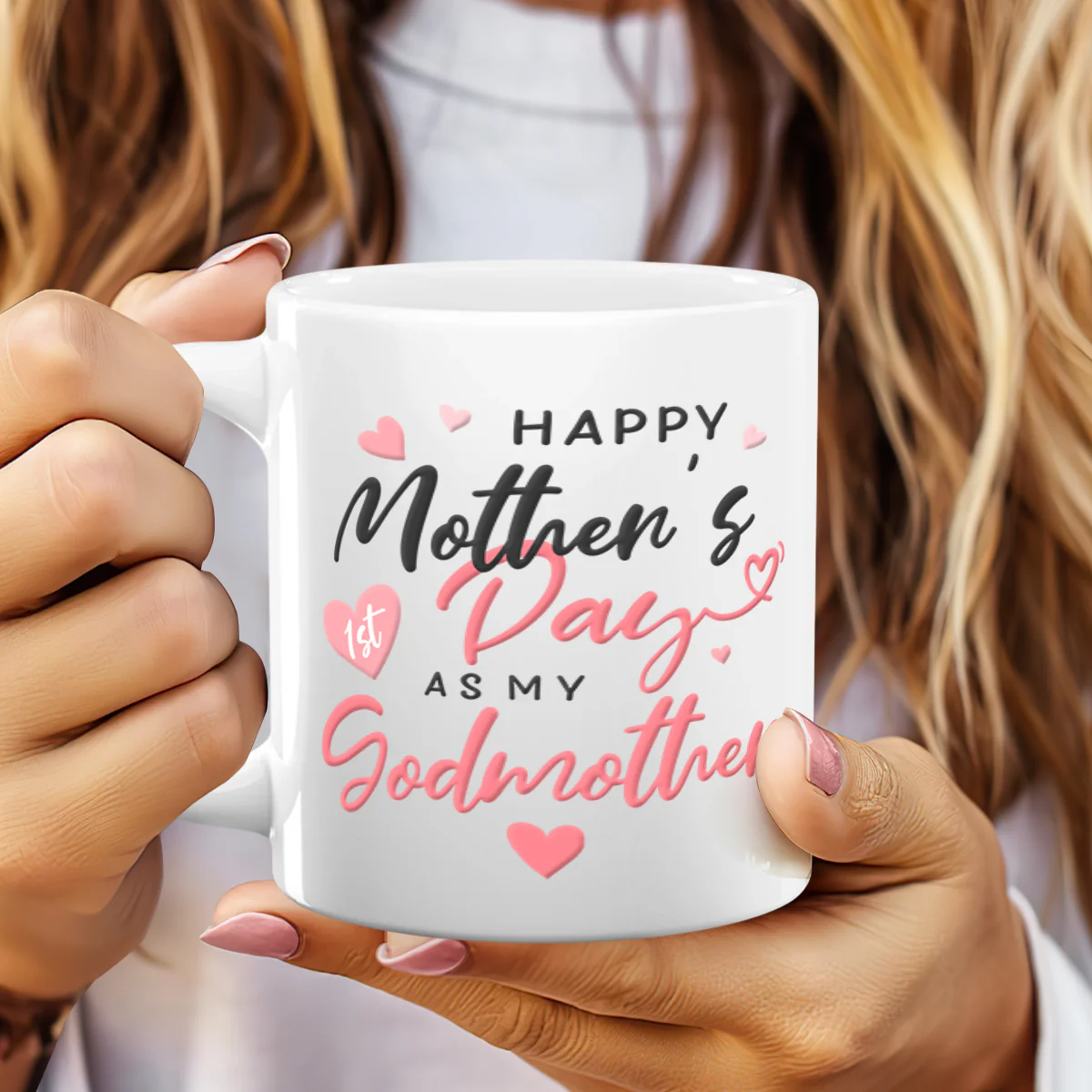 Happy First Mother's Day As My Godmother - Personalized Ceramic Coffee Mug - Image 2