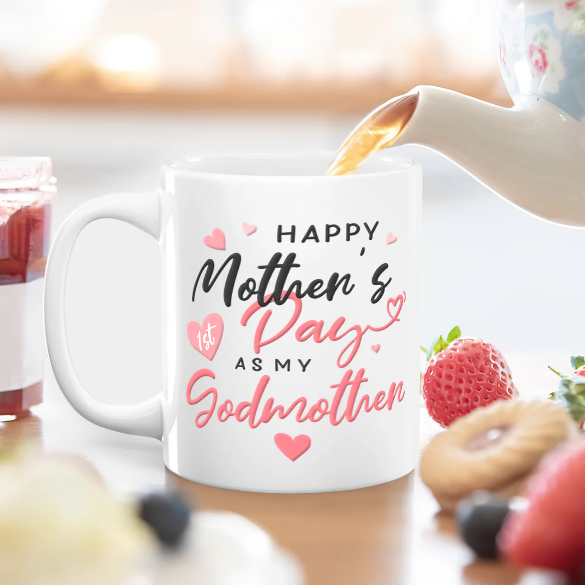 Happy First Mother's Day As My Godmother - Personalized Ceramic Coffee Mug - Image 4