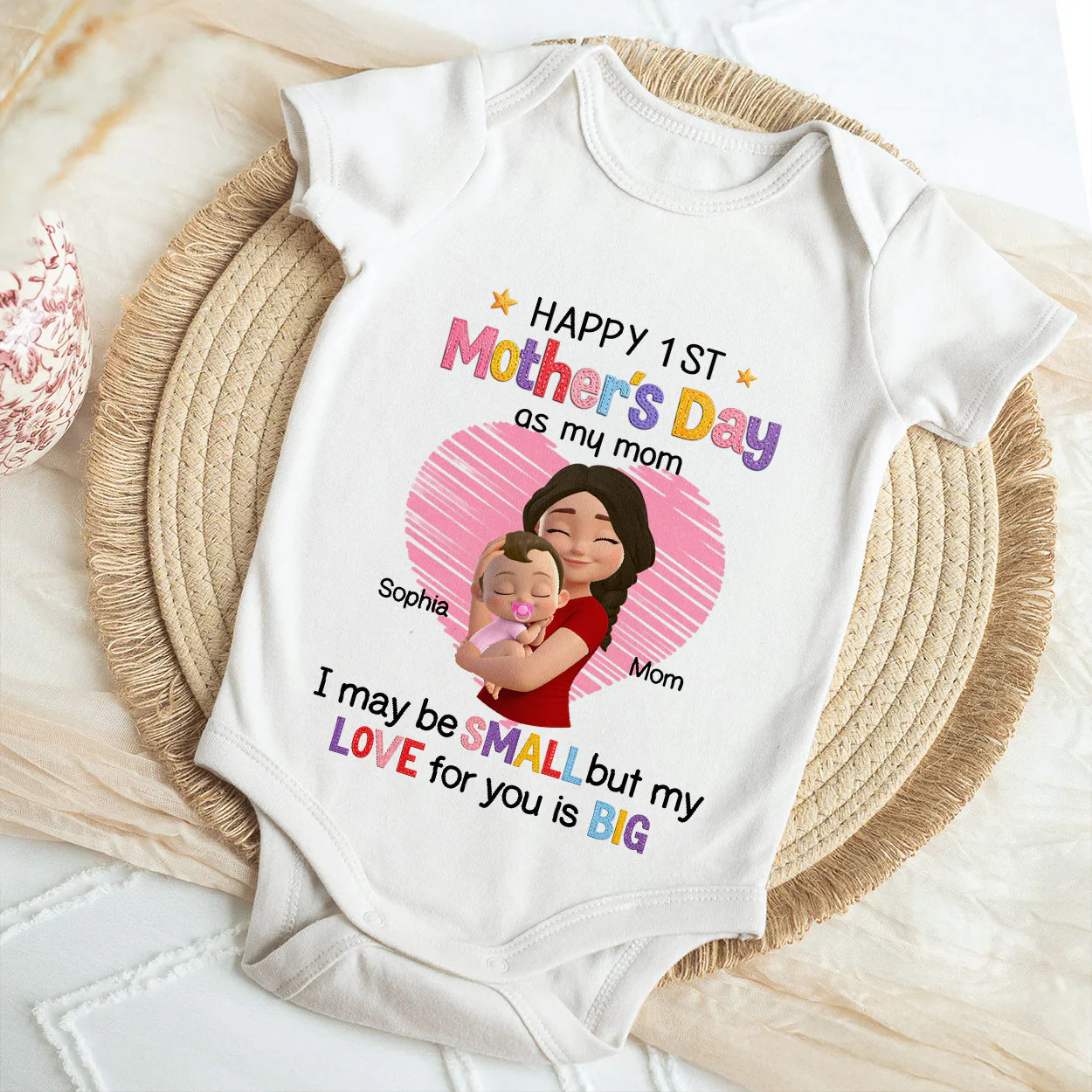Happy First Mother's Day - Personalized Baby Onesie - Image 4