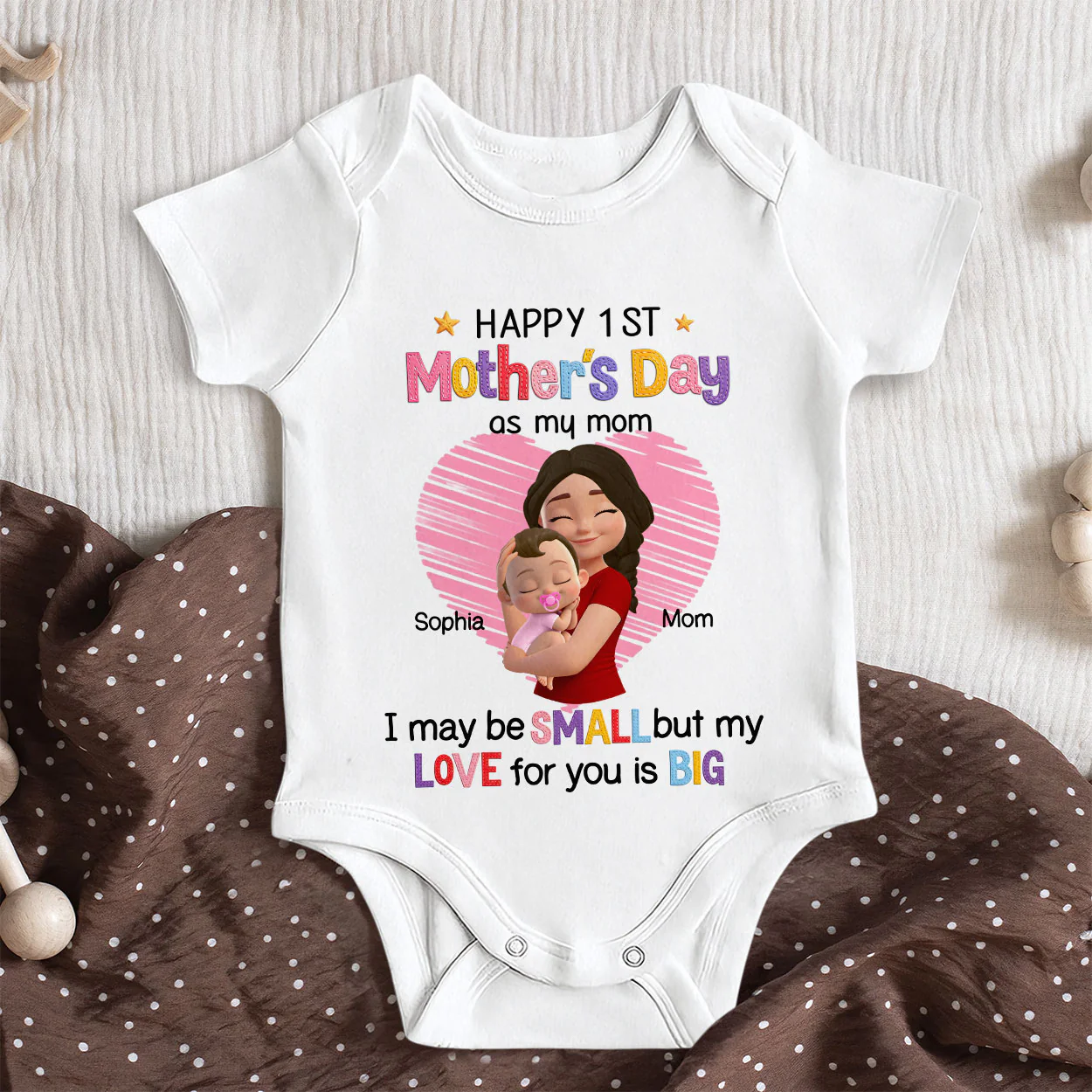 Happy First Mother's Day - Personalized Baby Onesie - Image 5