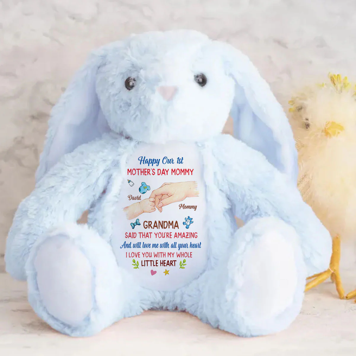 Happy Our 1st Mother's Day Mommy - Personalized Stuffed Bunny - Image 4