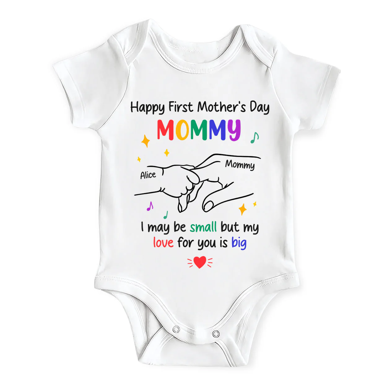 Happy Our First Mother's Day - Personalized Baby Onesie
