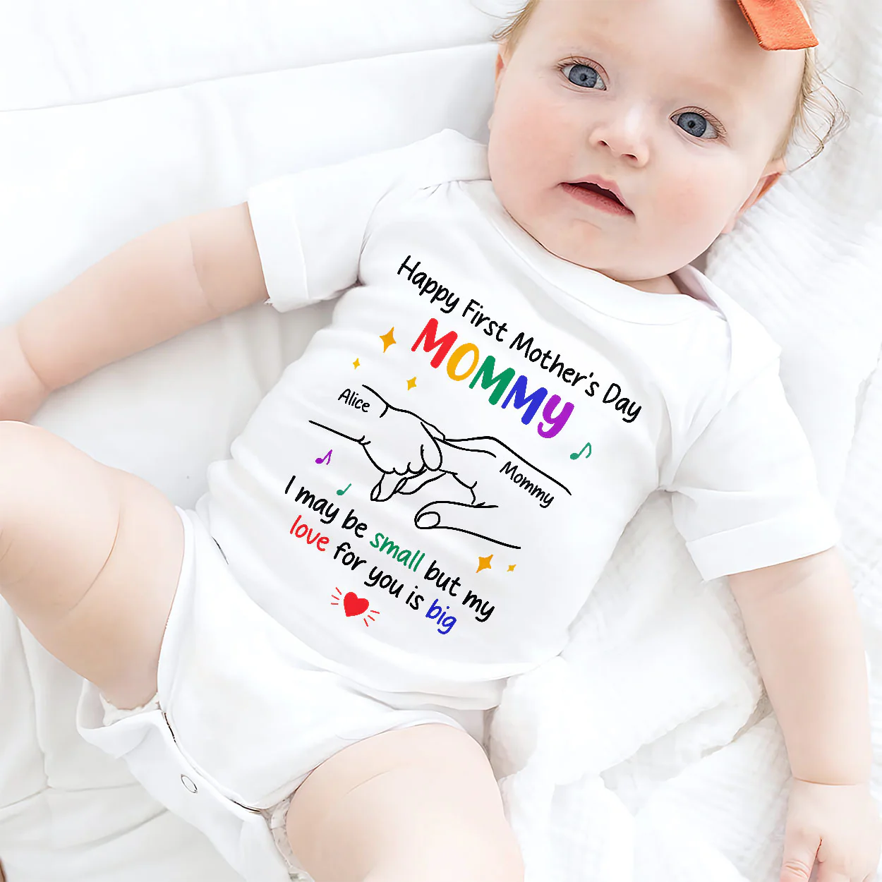 Happy Our First Mother's Day - Personalized Baby Onesie - Image 2
