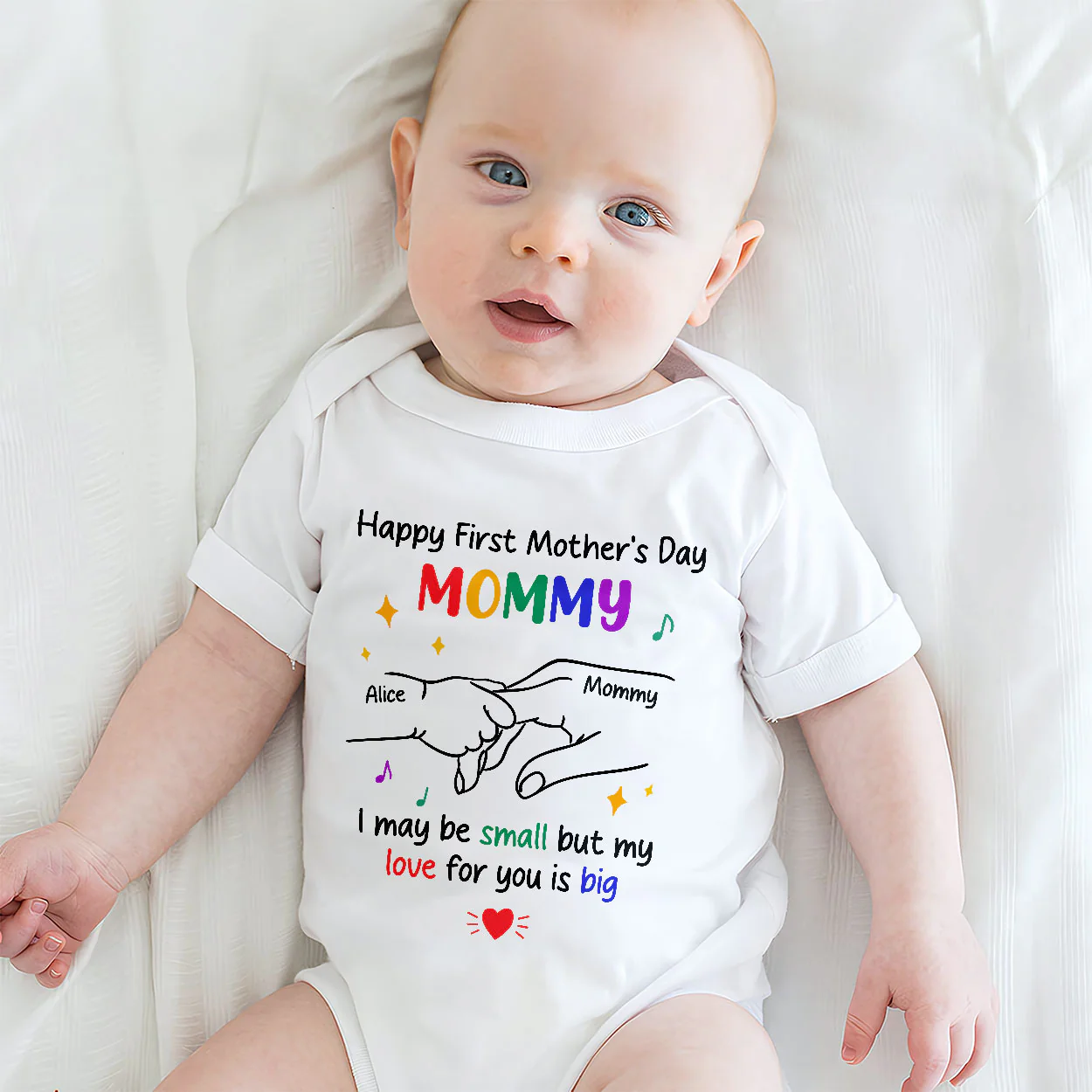 Happy Our First Mother's Day - Personalized Baby Onesie - Image 3